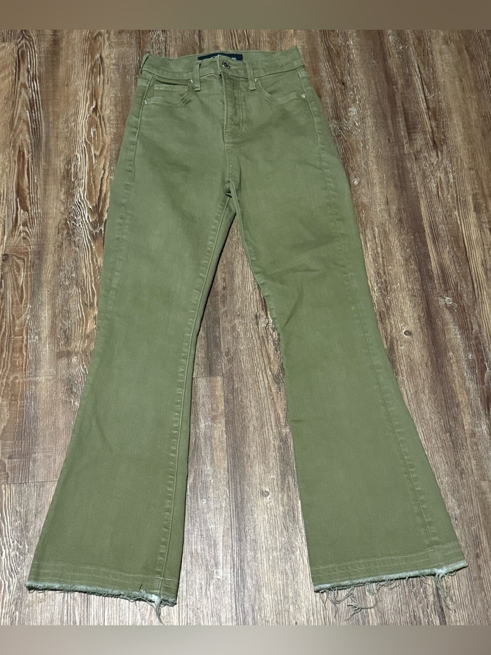 Veronica Beard Carson Ankle Flare Jeans Women's 24 High Rise in Stone Army Wash